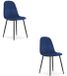 LEOBERT ASTI Velvet Design Stoelen – Set van 2 – Marineblauw Fluweel – Zwarte Metalen Poten – Max. 120 kg