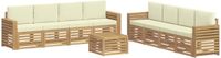 vidaXL - Buiten - bank - set - 9 - st - Wit - en - crèmekleurig - Polyester