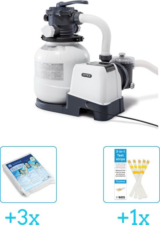 Intex 26646GS Zandfilterpomp - SX2100 - 6000 l/h - Incl. Glasparels & Teststrips