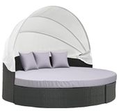 MICTONY Outdoor Daybed Kussenhoes, 167 cm vervangende daybedhoes met elastische band, zonnebed kussensloop, buiten rond bedkussen, alleen hoes (dagbed niet inbegrepen), grijs