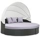 MICTONY Outdoor Daybed Kussenhoes, 167 cm vervangende daybedhoes met elastische band, zonnebed kussensloop, buiten rond bedkussen, alleen hoes (dagbed niet inbegrepen), grijs