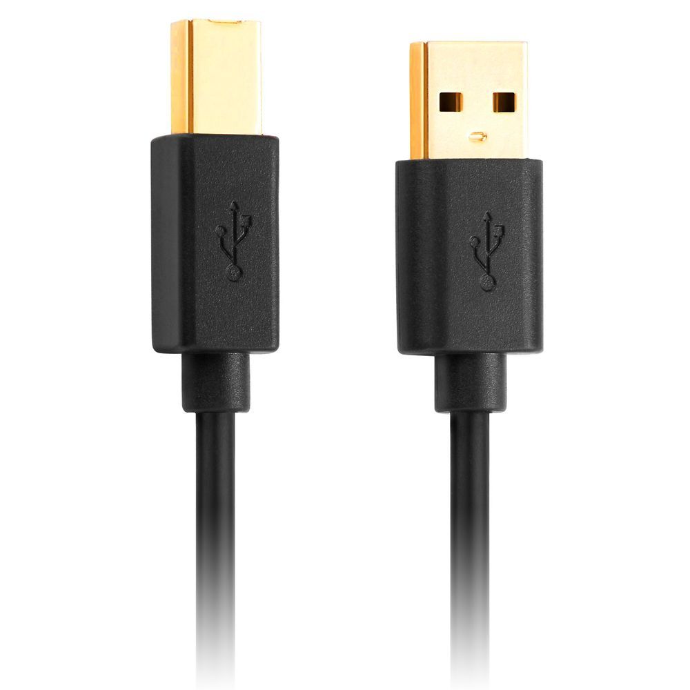 deleyCON USB2.0-A/USB2.0-B kabel - 1m - Zwart