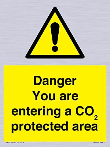Viking Signs Gevaar dat u een CO2-beschermd gebied teken betreedt - 150x200mm - A5P