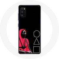 Maniacase Samsung Galaxy A41 Hoesje Squid Game Masks Vierkant Driehoek en Cirkel