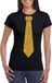 Bellatio Decorations Shoppartners Bv Zwart fun verkleed t-shirt - met stropdas - in glitter goud - dames - korte mouwen S