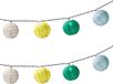 Lumineo 3x stuks solar lampion tuinverlichting/feestverlichting wit, geel, groen, lichtblauw 3.5m