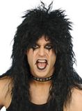 Smiffys Hair Metal pruik zwart - Kostuum pruik voor carnaval