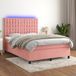 Maison Exclusive - Lit boxspring avec matelas et éclairage LED, rose, 140x200 cm, velours