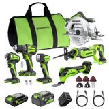 GREENWORKS 24V 6-delige draadloze gereedschapset