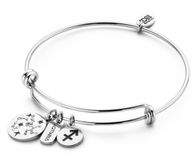 CO88 Collection Horoscope 8CB 90278 Stalen Bangle met Hangers - Sterrenbeeld Boogschutter - Zilverkleurig