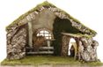 Euromarchi Crèche de Noël vide - Sans figurines - L50 x l21 x H32 cm - Bois/Mousse