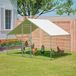 Maison pour poules 3x2 mètres avec échelle, verrou de sécurité, protection UV imperméable, tubes de 1 mm, gris