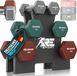 RE:SPORT® Set de haltères 3 paires 1kg–5kg, 18kg avec Standard & 3x bandes de fitness | Haltères en néoprène antidérapants pour femmes et hommes | Haltères Set