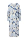 Comma Jurk lichtbeige lange mouw kuithoogte 36