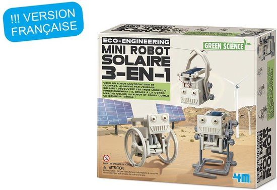 4M KidzLabs GREEN SCIENCE/Eco-Engineering: 3-IN-1 SOLAR ROBOT MINI