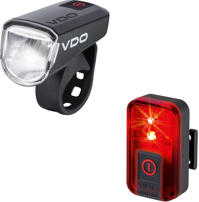 VDO Dayton ECO Light M 30 Fietsverlichting sets roodzwart