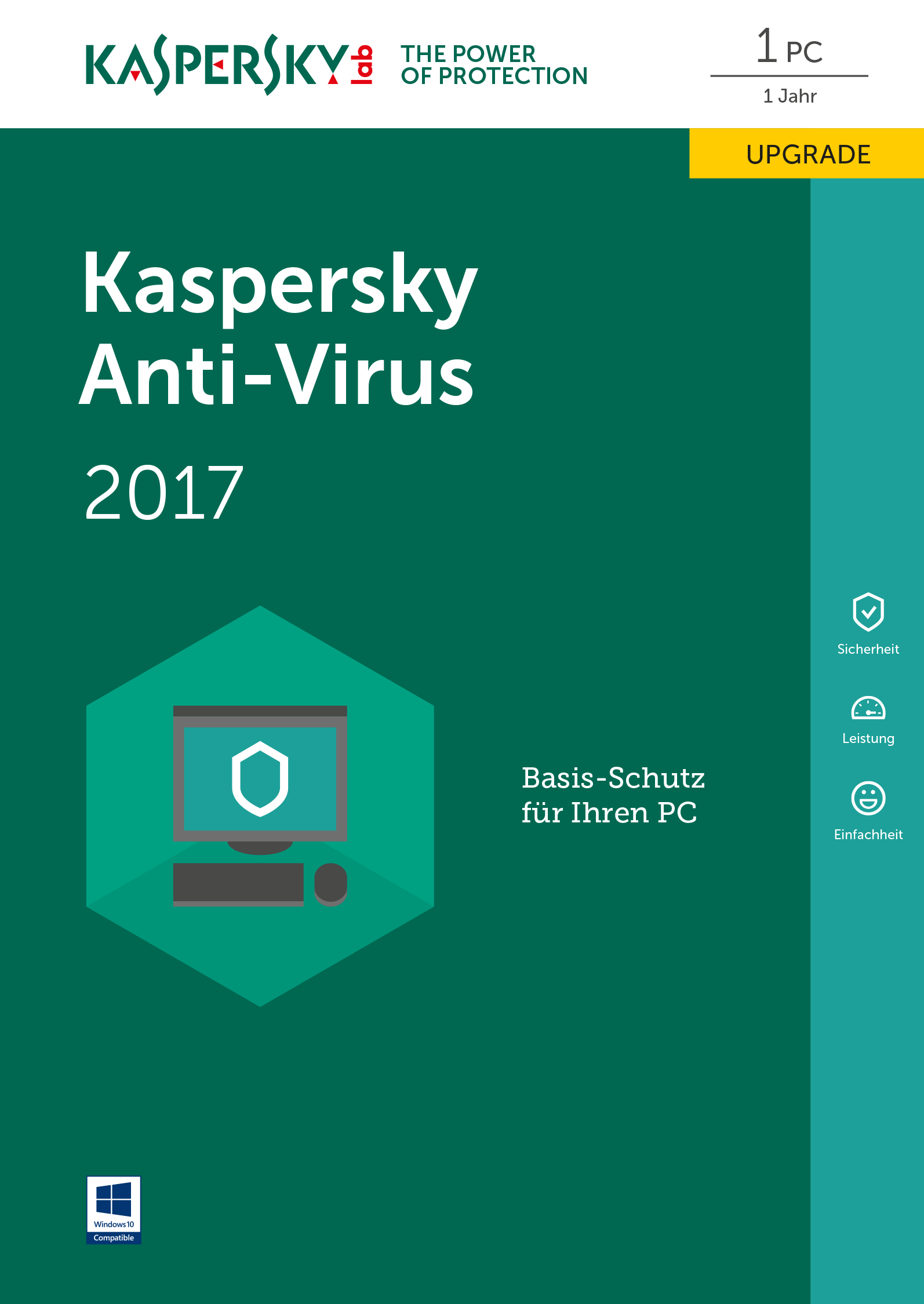 Kaspersky Anti-Virus DACH Edition 1-Desktop 1 year Renewal Box