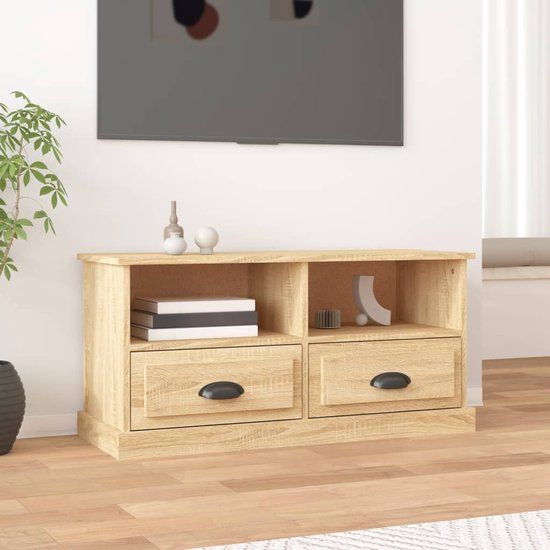 VidaXL TV meubel 93x35,5x45 cm bewerkt hout sonoma eikenkleurig