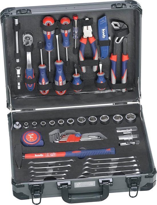 kwb Gereedschapskoffer - 51-delig - Aluminium - Grijs