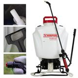 Chapin 61800 professionele rugspuit van 15 l met verstelbare messing sproeikop, kunststof waaier- en kegelstraalkoppen, zachte handgreep, drievoudig filtersysteem en halfdoorzichtig wit.