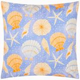 furn. Zeeschelpen Gedrukt Outdoor Polyester Gevuld Kussen - Blauw - 45x45cm