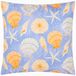 furn. Zeeschelpen Gedrukt Outdoor Polyester Gevuld Kussen - Blauw - 45x45cm