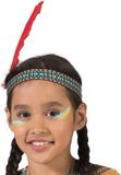 Funny Fashion Indianenband - met veer - 54 cm - polyester