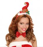 Widmann Mini kerstmuts op diadeem - 2x - rood