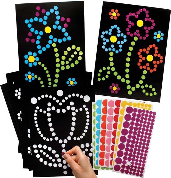 Baker Ross AX877 Bloemen Kunst Stickers - Pak Van 8, Sticker Sets Voor Kinderen Om Te Versieren En Te Personaliseren Voor Feestelijke Kunstprojecten En Kerstavondactiviteiten