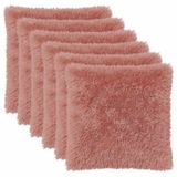 vidaXL Kussensloop 6 stuks Roze 80 x 80 cm Katoensatijn