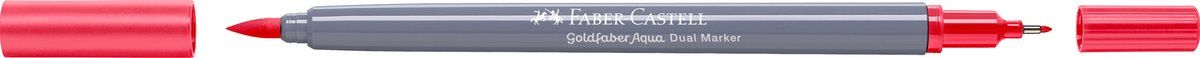 Faber-Castell Goldfaber Duo aquarelmarker - briljant rood 122 - brush / 0,4mm - FC-164622
