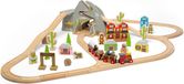 BigJigs houten Wild West treinset - speelgoed treinbaan 62-delig