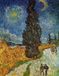 Your Decoration B.V. Impression d'art Vincent Van Gogh - Landstrasse mit Zypresse und Stern 70x90cm