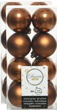 Decoris Boules de Noël - 32 pièces - 4 cm - Plastique - Cannelle Marron