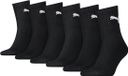PUMA SHORT CREW Unisexe 6P - Noir - Taille 39-42 - Coton/Polyester/Polyamide - Lot de 6 paires