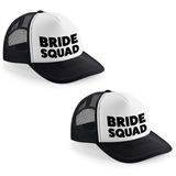 Bellatio Decorations Bride Squad 6x stuks zwart vrijgezellenfeest snapback cap/ truckers pet dames