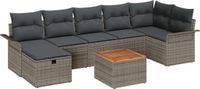 vidaXL Banc de jardin 2 places gris polyrattan