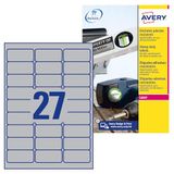 AVERY L6011-20 Set met etiketten voor het identificeren van elektrische kabels, zilver, 63,5 x 29,6, 540 stuks