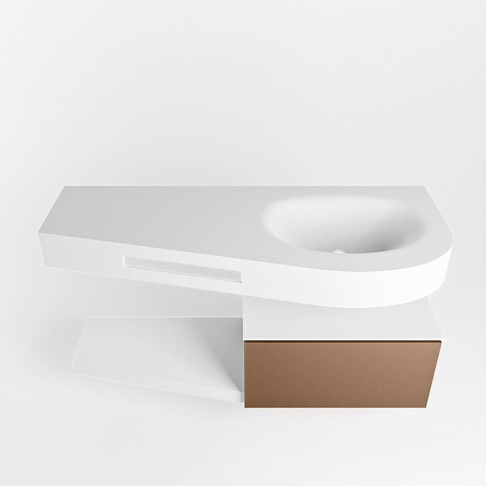 Mondiaz Riva Dulcet badkamermeubel rechts 120cm Talc