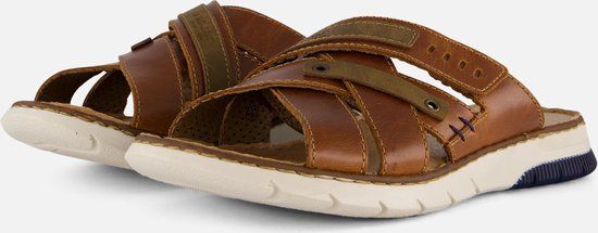 Rieker Dallas Slippers cognac Leer - Maat 45