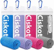 Ciskotu Koelhanddoekenset, koelhanddoek, sport, microvezel verkoelende handdoek, fitness en sport, ijshanddoek, koelhanddoek voor fitness, reizen, yoga, golf (blauw + paars + roze + grijs)