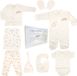 Blue Eyes Babycadeauset 8-delig van 100% natuurlijk katoen – eerste uitrusting voor pasgeborenen voor jongens en meisjes, uniseks kleding 0-4 maanden (sterrencrème)
