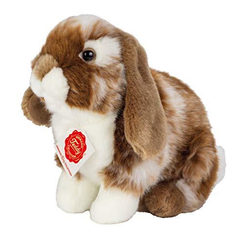 Teddy-hermann Teddy Hermann 93724 Haas Ram konijntje zittend donkerbruin/wit geschukt 20 cm, knuffeldier, pluche dier