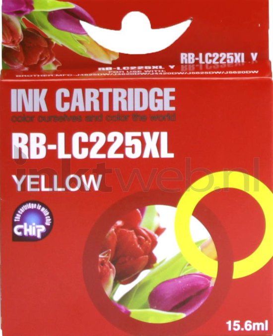 Merkloos Huismerk LC-225XLY Gele inktcartridge - Geschikt voor Brother