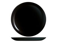 H&h premiere set 6 dinerborden, glas, zwart, 27cm