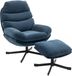 HOMCOM Accentstoel met Ottoman Chenille, staal 78L x 93B x 100H cm Blauw