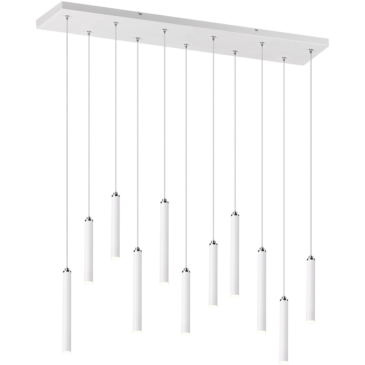 BES LED LED Hanglamp - Trion Tular - 22W - Warm Wit 3000K - Rechthoek - Mat Wit - Aluminium