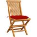 Maison Exclusive - Chaises pliantes avec coussins rouges, lot de 4, bois massif teck