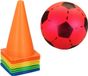 Dunlop Edco Eindhoven Bv Voetbal set 10x stuks training pionnen/pilonnen 23 cm - rode soft voetbal