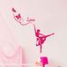 Gepersonaliseerde Ambiance Sticker s Gepersonaliseerde naam | Zelfklevende sticker met gepersonaliseerde naam - wanddecoratie kinderkamer | 1 ballerinaplank 35 x 25 cm en 1 alfabetplank 40 x 25 cm - fuchsia